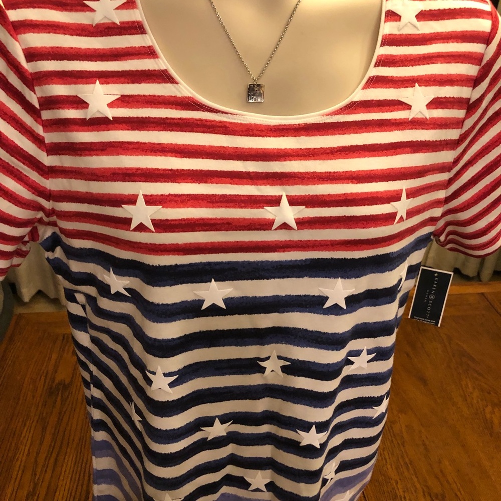Macy’s Karen Scott Americana Shirt - Picture 3 of 5